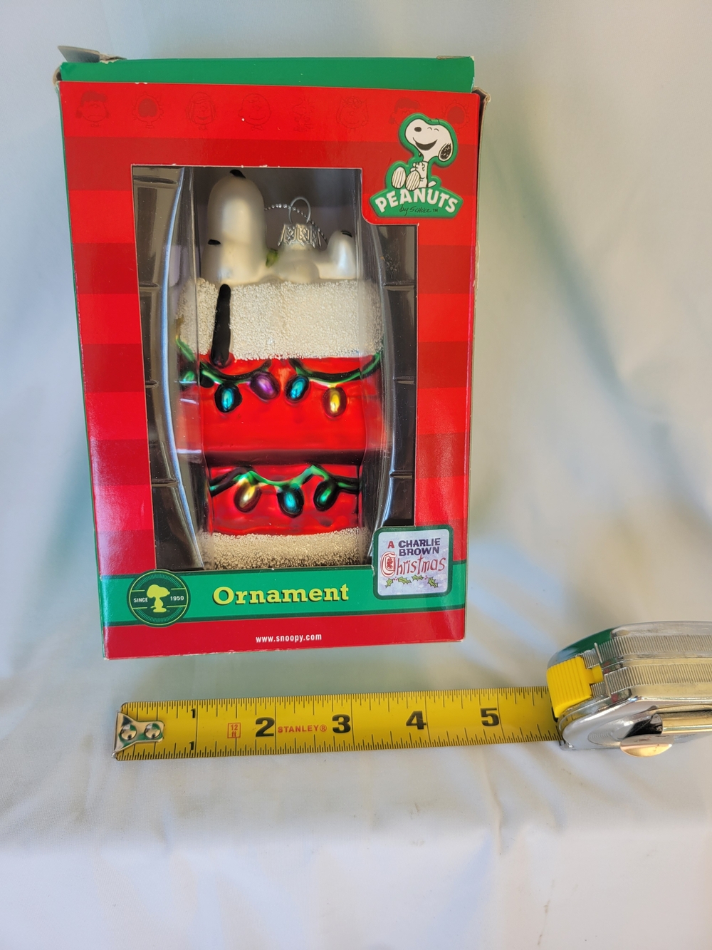 Peanuts Snoopy Red and Green Holiday Ornament